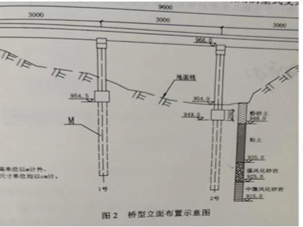 桥型立面布置示意图